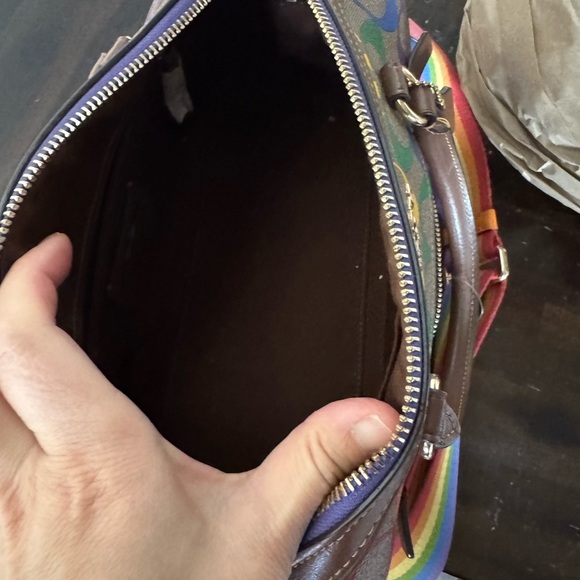 Coach Rowan Satchel In Rainbow Signature Canvas - Picture 7 of 16